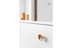 Knop DISC Ø38 hout eik nature ongelakt